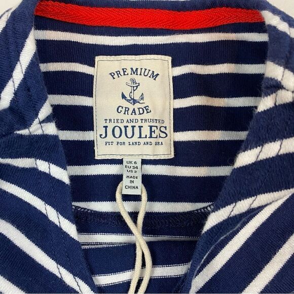 Joules Riviera T Shirt Dress 2 Navy White Striped - Picture 4 of 7